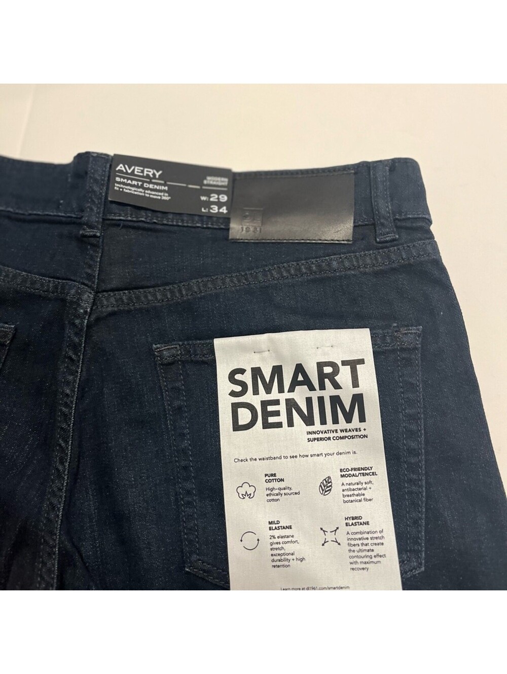 *NWT* DL1961 Avery Modern Straight Dark Blue Denim Jean - Picture 3 of 7